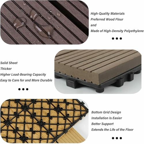 Azulejos de suelo exterior en madera plástica para terrazas y balcones 5