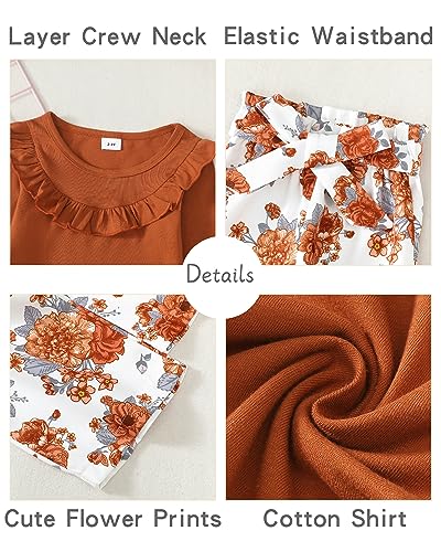 Image of Little Girls Clothes Kids Fall Winter Outfits Pant Set for Girl Age 4-8