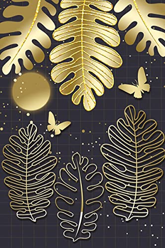 Toile plante feuille d'or pour salon triptyque chic 60x80cm - 4