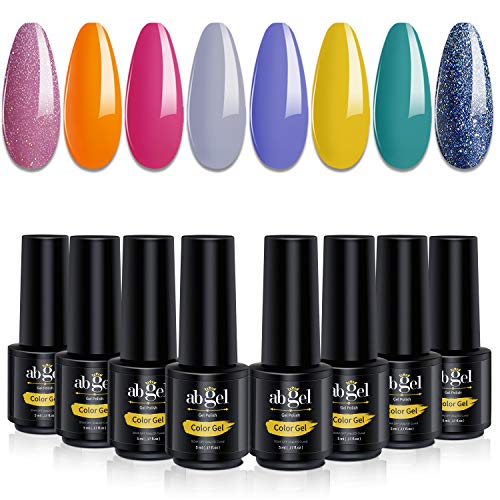 ab gel Candy Series Gel Nail Polish Set - UV LED Soak Off Gel Polish Kit for Summer Spring