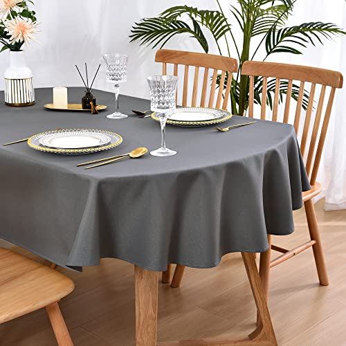 Wolkemer Ovale Tischdecke, 152,4 x 250,9 cm, waschbar, einfarbig, für Esszimmer, Hochzeit, Party, Bankett, Tischdekoration – Ansicht 1