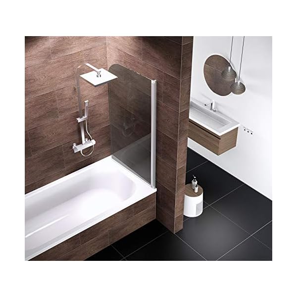 Schulte D1650 Duschwand Komfort, 80 x 140 cm, 5 mm Sicherheitsglas grau anthrazit, alu natur, Duschabtrennung für Badewanne – Bild 4