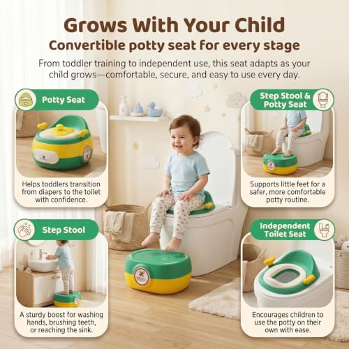 Image of StarAndDaisy 3 in 1 Kids Potty Training Seat with Step Stool & Toilet Trainer | Potty Seat for Kids 2-5 Years | Potty Training Seat 1-3 Years | Potty Seat for Kids 6 Months-3 Years