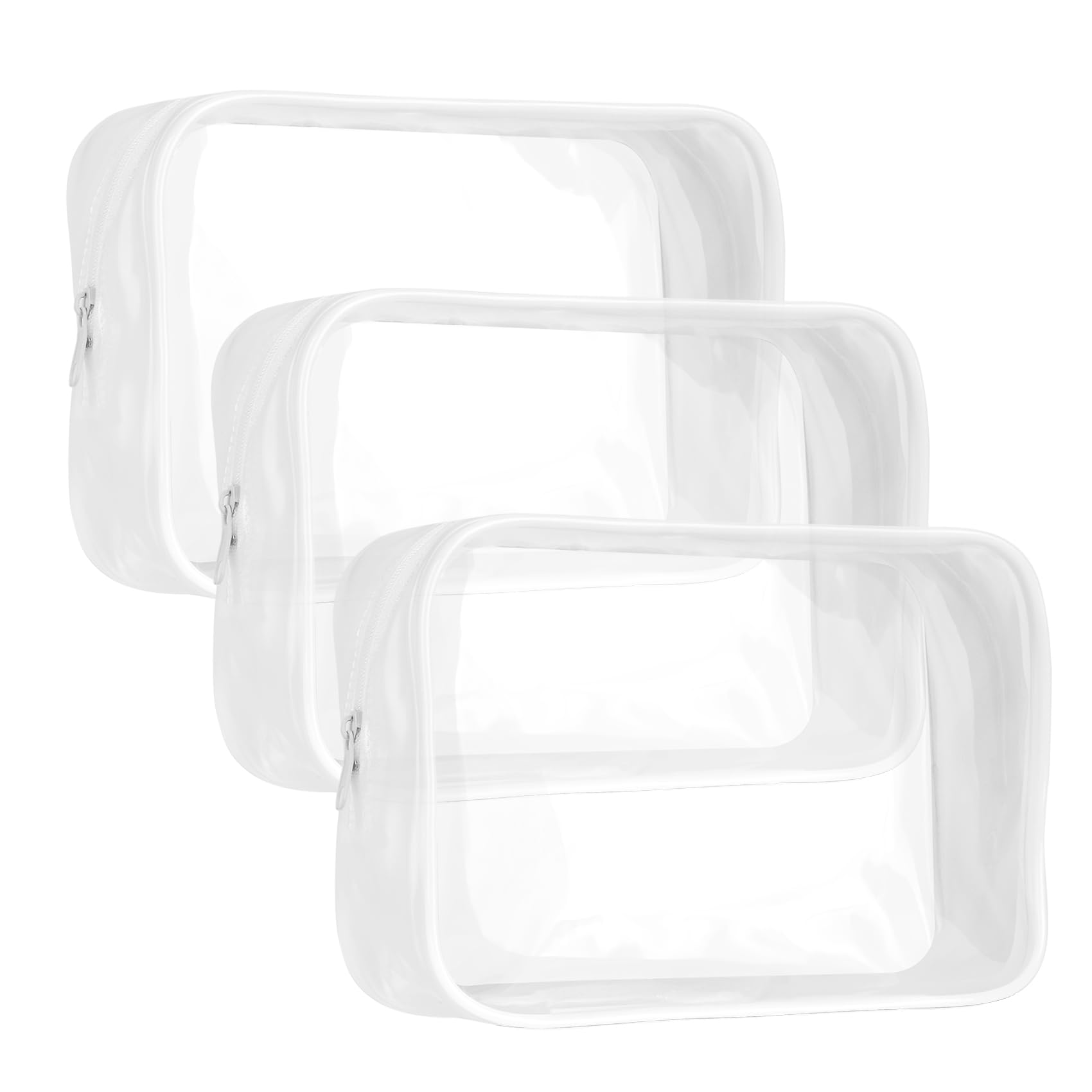 Sponsored Ad – Clear Makeup Bag TSA Approved - Toiletry Bag for Women Travel - Cosmetic Bag With Liquids Compartment - Trousse De Toilette Voyage