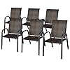 HAPPYGRILL 6 Pack Stackable Dining Chairs Outdoor PE Wicker Patio Arm Chairs with Rustproof Steel Frame, Bistro Deck Chairs for Backyard Garden and Poolside 51IhyVAAH3L. SS100