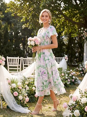 Image of GRACE KARIN Womens Summer Floral Maxi Dress 2026 Flowy Wedding Guest Dress A Line Boho Dresses Fashion Clothing with Pockets