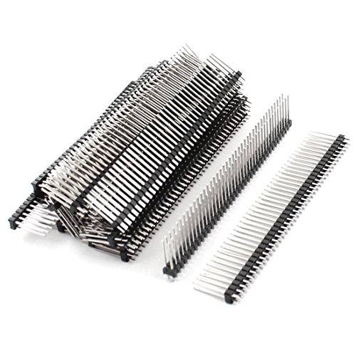 Aexit 25Pcs 2.54mm Audio & Video Accessories 80Pin Dual Rows Through Hole Male Pin Header Connectors & Adapters Strip 19mm
