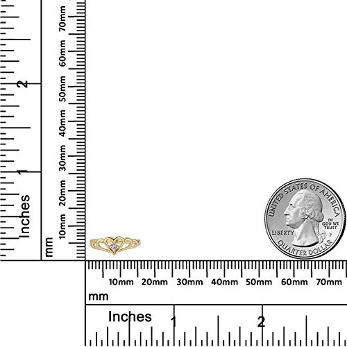 AVORA 10K Yellow Gold 2mm Birthstone Ring - All 12 Months3