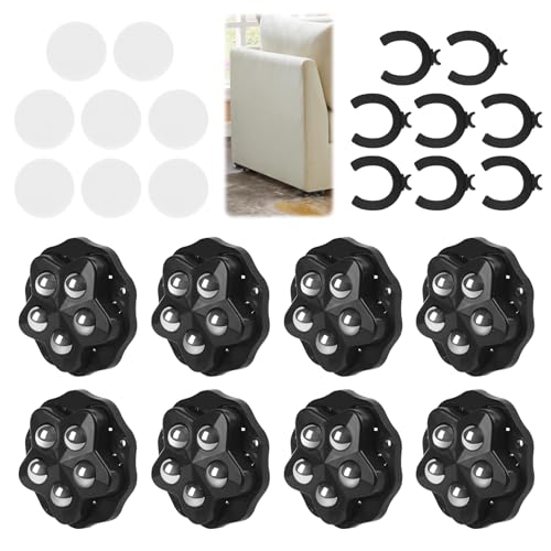 8 Stk Kugelrollen Schwerlast, Möbelrollen Flach, Kugelrollen für...