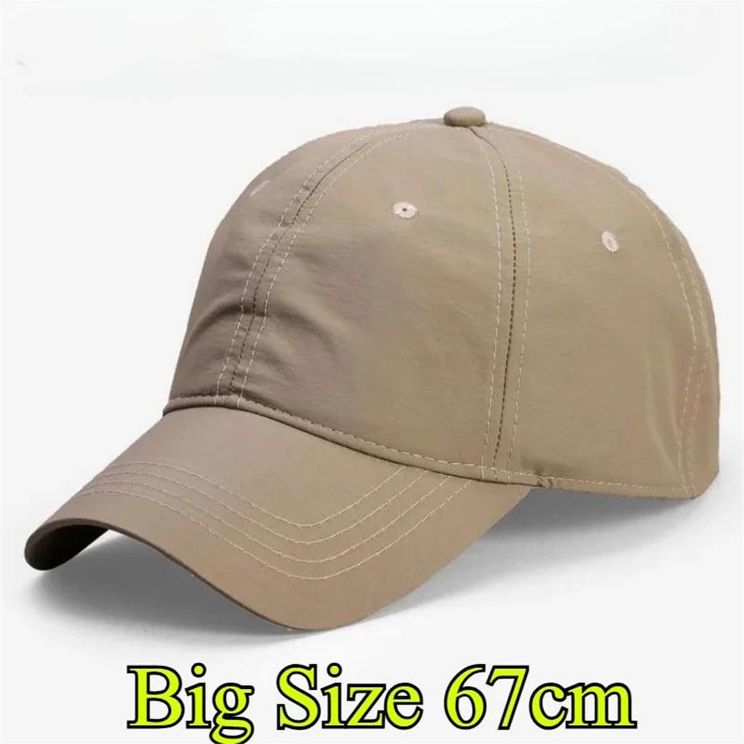 Cappellino da baseball da uomo di grandi dimensioni ad asciugatura rapida traspirante grande taglie forti cappelli da sole sport all'aperto visiera ad asciugatura rapida cachi 61-63 cm