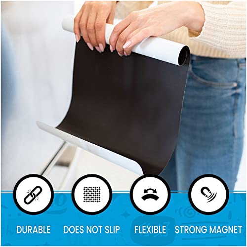 Image of Trueflair Magnetic Board Dry Erase Whiteboard for Fridge, 30 cm x 23 cm, with Black Marker, Waterproof Surface (A3)