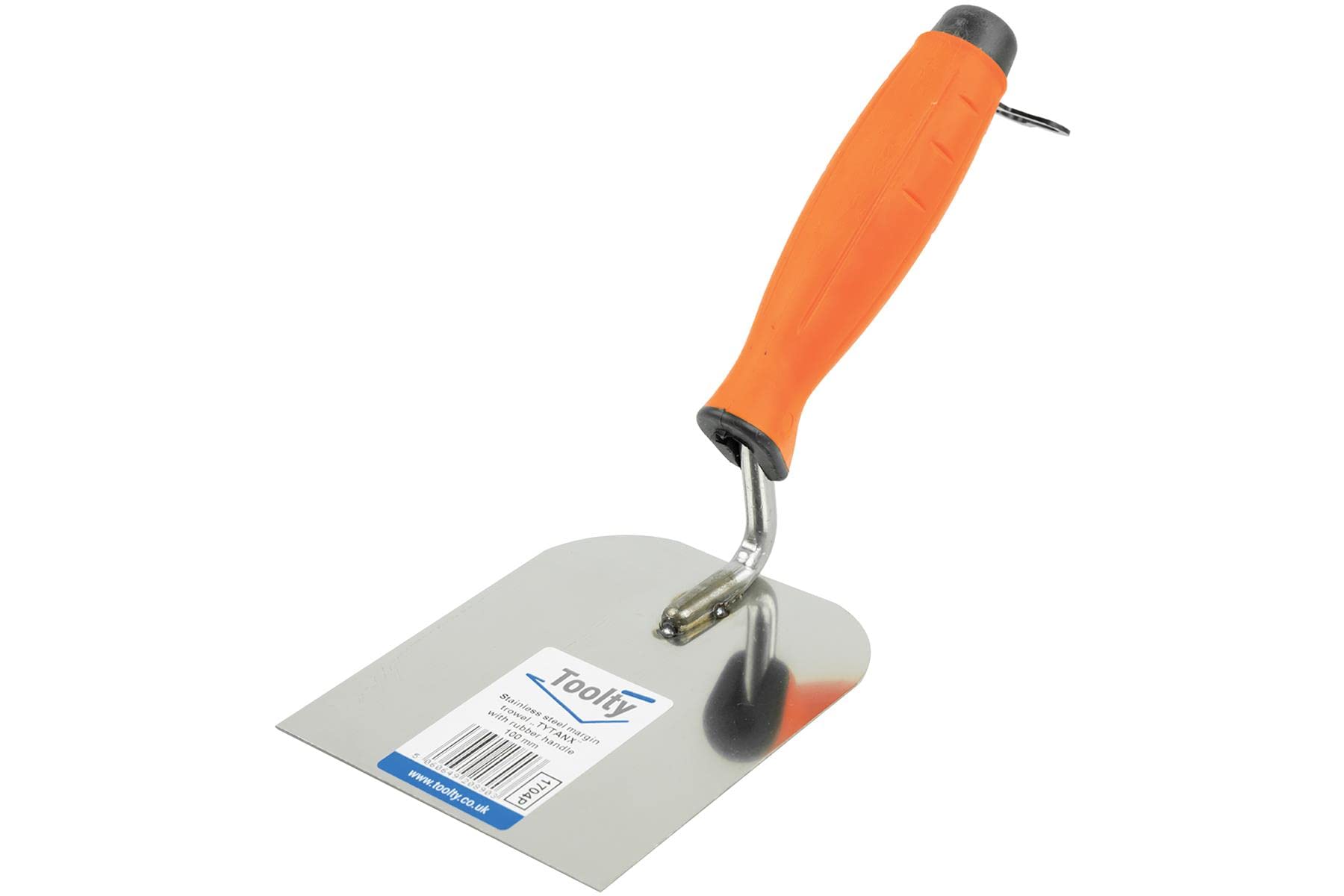 Toolty Multi-Colour Stainless Steel Stucco Trowel, Wall Putty Trowel, Plastering Trowel, Finishing Trowel - 100Mm - For Brickwork And Plastering - Rubber Handle, Diy - Tlty-1704P