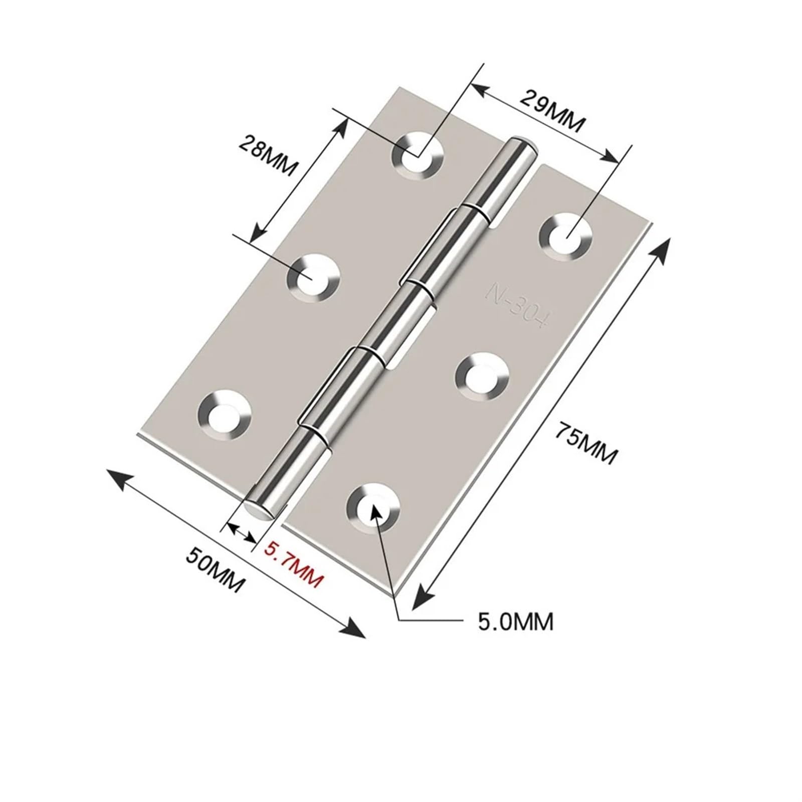 10 PCS 3 pollici Cerniera for porta Cerniere piatte in acciaio inossidabile for armadietti for finestre Connettore for Libreria Scatola di legno Mobili-Hardware