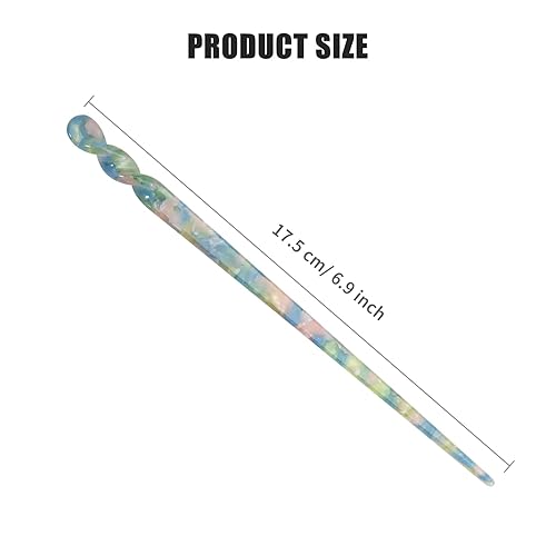 Miniatura 2 de 10 palillos de acetato para el cabello, estilo vintage para mujer, con estampado de leopardo, horquilla de concha de tortuga, palillos para niñas,