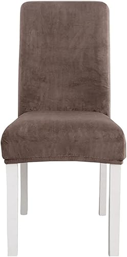 Miniatura 9 de Juego de 2 fundas elásticas de terciopelo para sillas de comedor, 4, 6, 8, fundas elásticas para sillas de comedor, fundas de sillas Parson de color