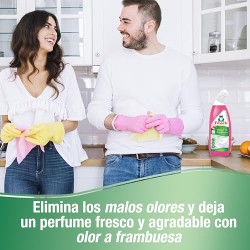 Frosch - Gel WC Ecológico, Limpiador de Cal y Residuos Para Inodoro, Higienizante con Vinagre Frambuesa - 750 ml
