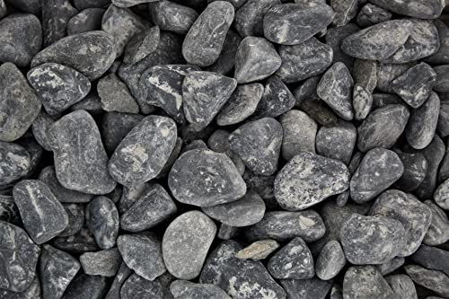 Gartenwelt Riegelsberger Nero Ebano Gravier décoratif noir profond - Gris foncé - Décoration de jardin - 25 kg - Grain 15-25 mm