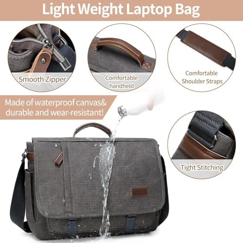 Canvas Messenger Bag for Men Waterproof Business Bags for Men Vintage Canvas Laptop Bag3