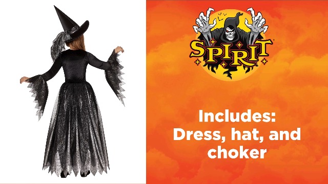 Disfraz infantil de bruja gótica miniatura 3