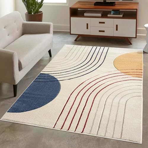 LIVUM Tapis de Salon Moderne Tapis de Chambre Motif Scandinave Style Boheme Formes Geometriques (Modèle: Westy Multi, Taille: 80 x 150 cm)