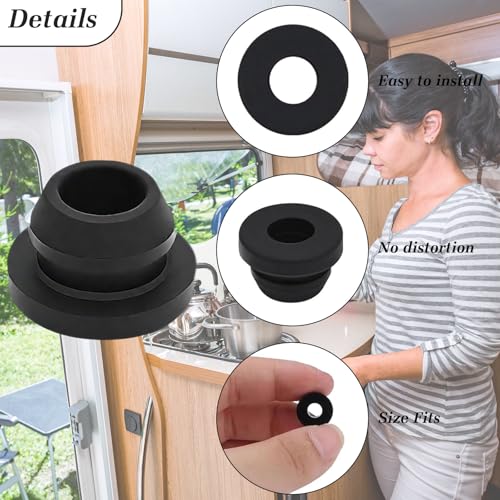 15 Stück Gummidurchführungen, Gasherd Wohnwagen Gummifüße, Topfträgergummis, Rostgummifüße, Rostgummifüe, Gummitüllen für Wohnmobilkocher, Kompatibel mit 5 mm Stangen von Dometic, Smev und Thetford