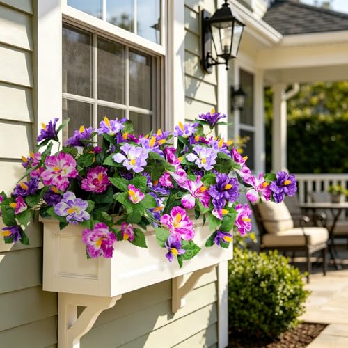 INXUGAO Artificial Flowers for Outdoors Indoors,2 Bunches Fake Hibiscus with Realistic UV Resistant Silk Flower Fabric Leaves,Faux Plants Outside for Patio Garden Yard Poch Decor ( image 7
