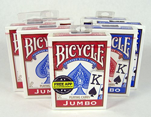 Bicycle Poker Size Jumbo Faces Standard Index Playing Cards, 2 Piece