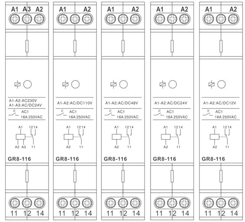 Relé electrónico GR8 con 1 SPDT y capacidad de 16A para control automatizado de voltaje 3