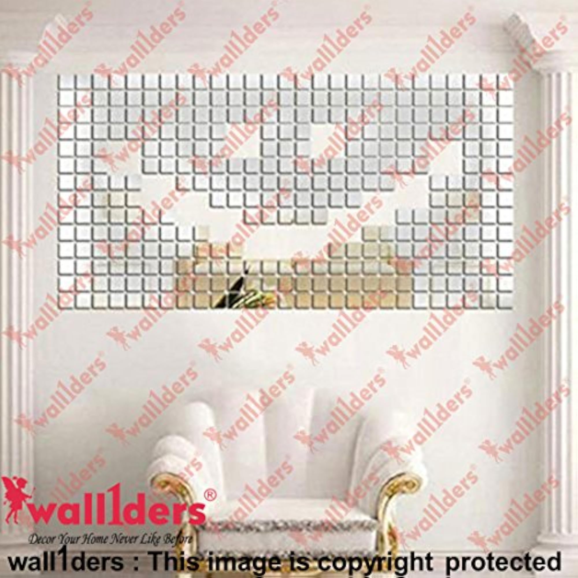 Squares Mirror Stickers for Wall Decoration