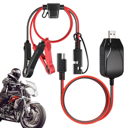 Cargador para moto | mantenedor 12 V USB y fuente de alimentación de carga – Mantenedor de batería, apto para uso exterior coche, , vehículos, remolque, , ATV y tractor