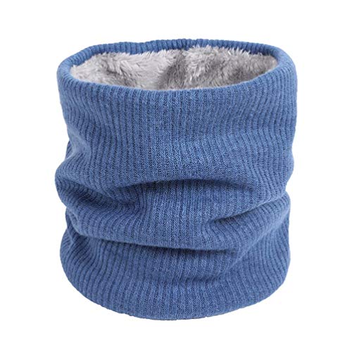 Cachecol de inverno com proteção fria e cachecol criativo com camada dupla à prova de vento e gola circular da Lioobo (bege), Azul, 21cm