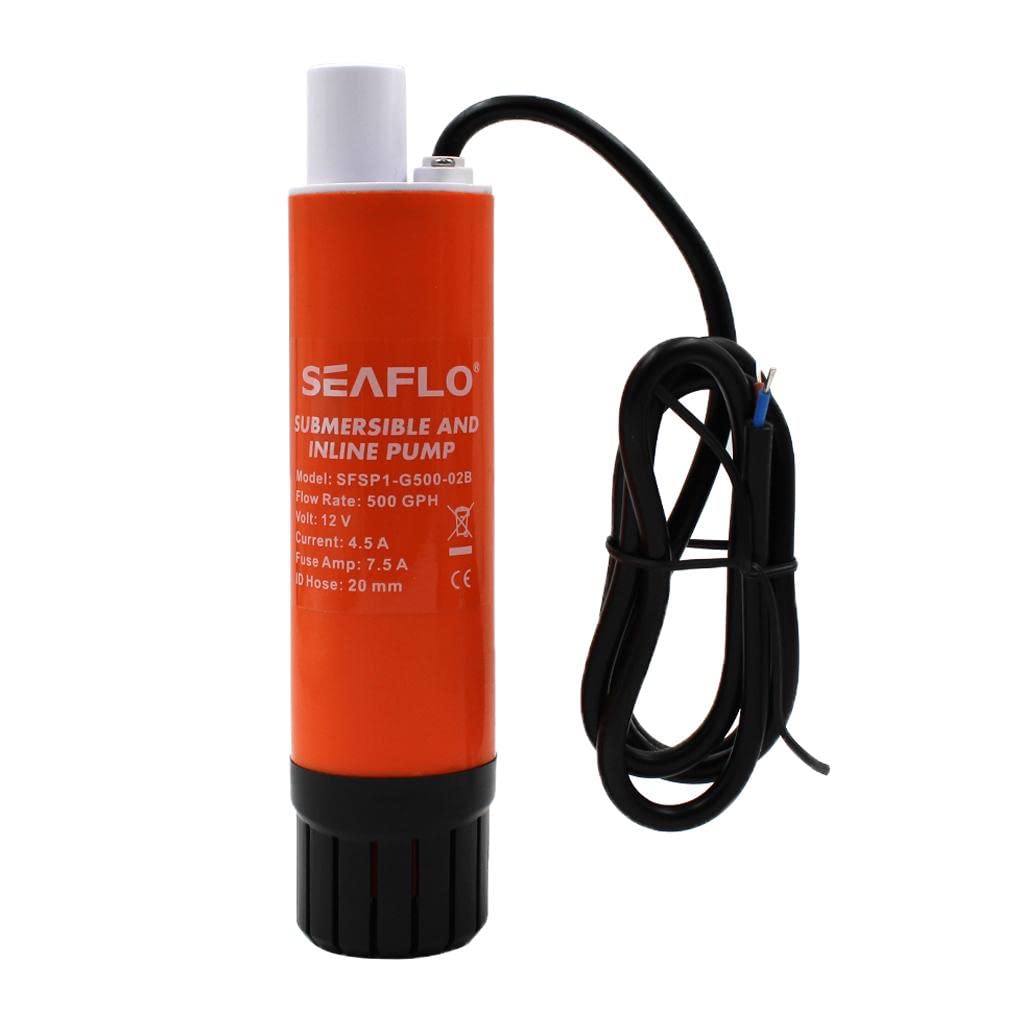 Pleayietoopiatiey Submersible/Inline Water/Diesel Transfer Pump - 12V, 500 Gph For Boat/Rv