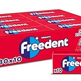 FREEDENT - Chewing Gum Sans Sucre - Goût Fraise - 30 Paquets de 10 Dragées- Grand Format 300 Dragées - 420g