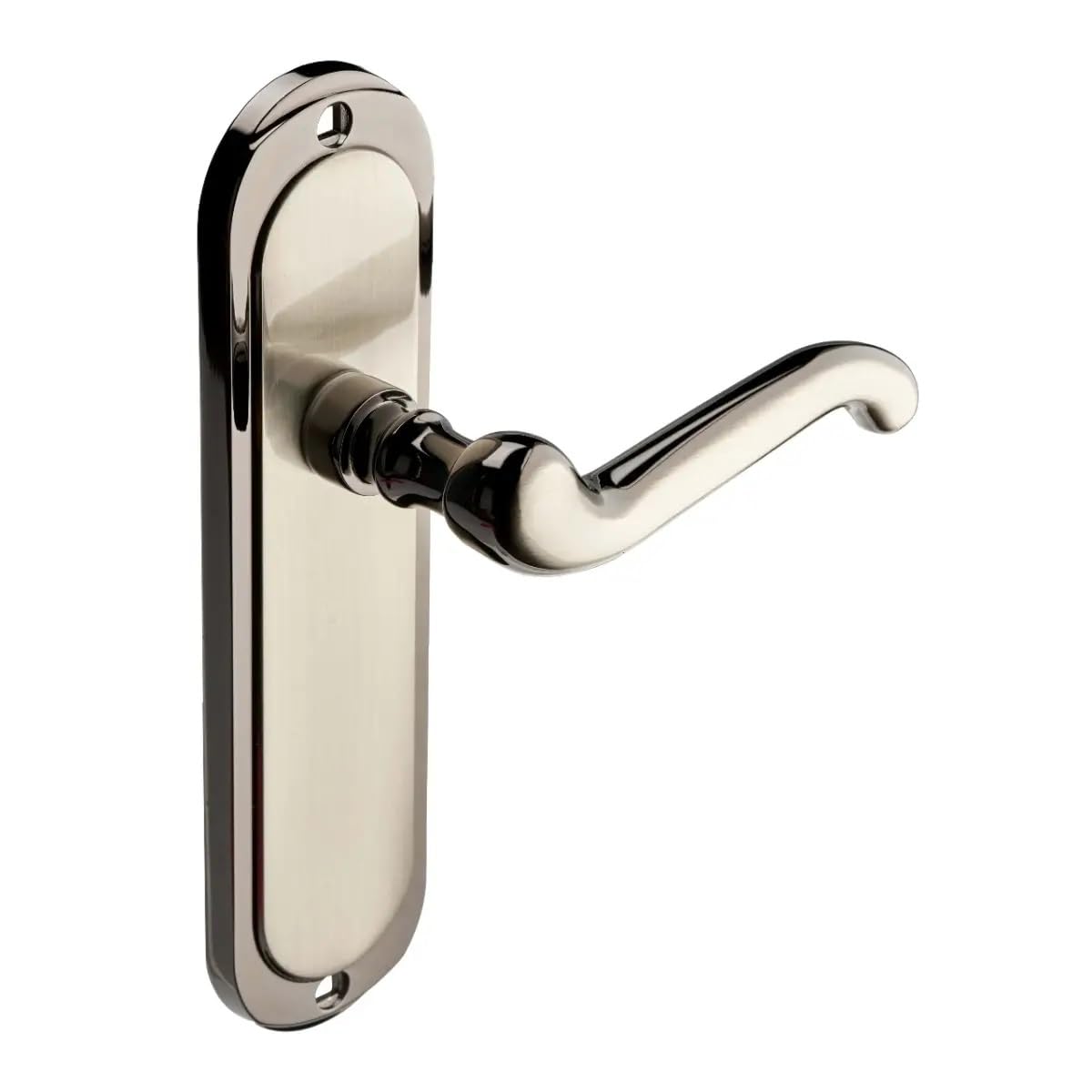 Designer Levers - Turnberry Ornate Lever Door Handle - Dual Tone Satin & Black - Pair