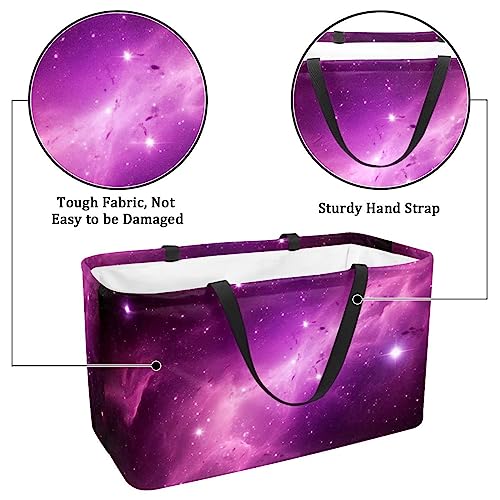 Sac d'épicerie réutilisable compact violet lavable pour courses - 3