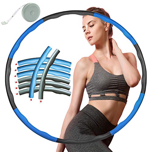 ZOORE Aros de Fitness, Fitness Ejercicio Hula Hoop Desmontable per Perder Peso, Hacer Fina Cintura, Ejercicio de Fitness (4 Azul + 4 Gris)