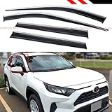 Fits for 2019-2020 Toyota Rav4 Rav 4 Premium Chrome Trim Clip-on Window Visor Rain Guard Wind Deflector