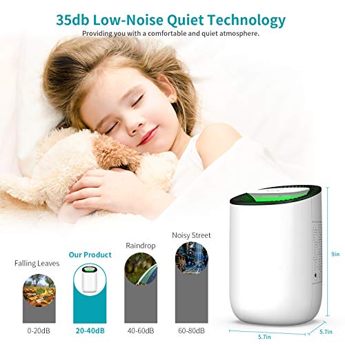 image for Dehumidifier,Hysure Quiet and Portable Dehumidifier Electric 600ml for