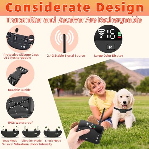 Dlevakve Wireless Dog Fence System,2 In 1 Electric Fence For Dogs Training Shock Collar With Remote Control,Perimeter Dog Collar Invisible Fence No Wire thumb #5