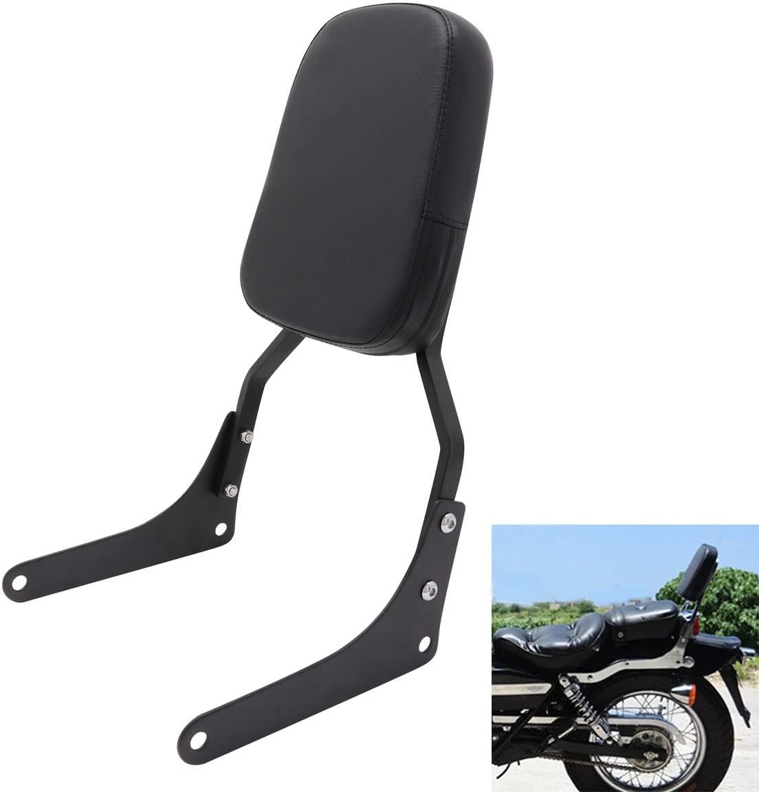 Passenger Backrest Rear Pad Sissy Bar for Honda Rebel 250 CMX250 CA250 CMX250C, Black