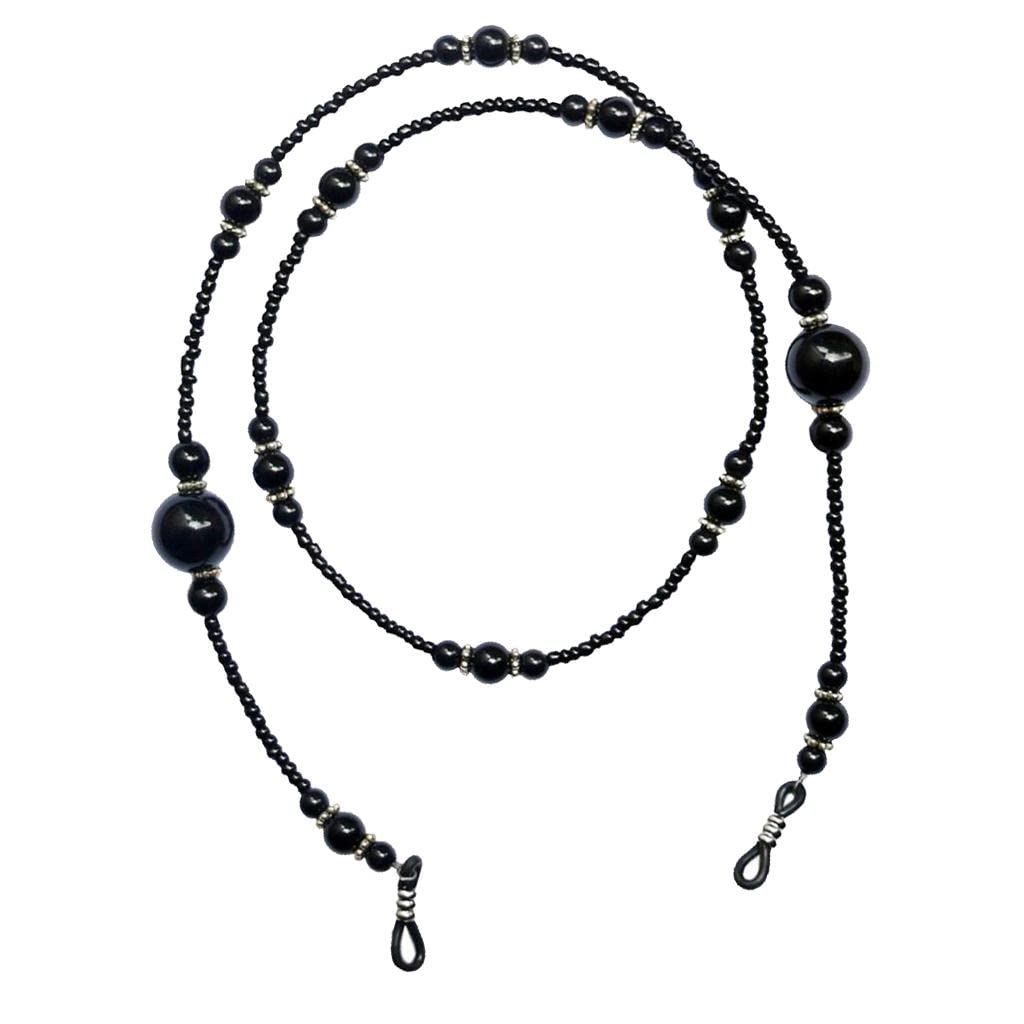 Eyeglasses Lanyard Rope Chain Beads Sunglasses Strap Holder Retainer Black-image-22