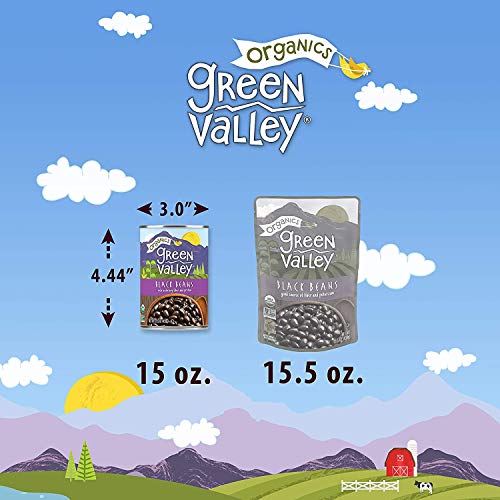 Green Valley Organics Black Beans | USDA Organic | Non-GMO | Delicious & Meaty | 15.5 Ounce can (Pack of 4)