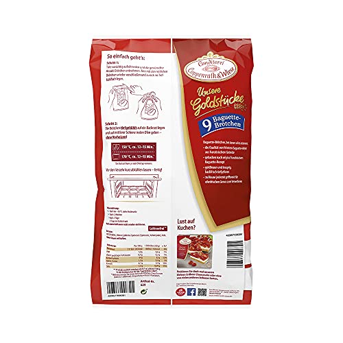 Conditorei Coppenrath & Wiese Unsere Goldstücke, Baguette-Brötchen, 9 x 60g (Tiefgefroren)