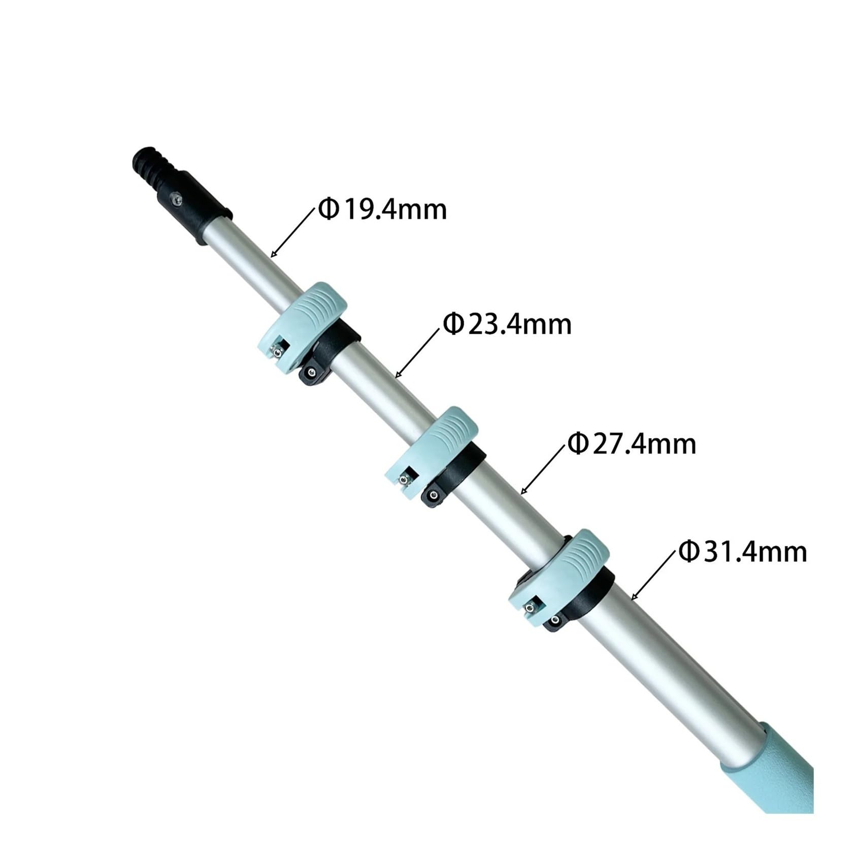 Poste de extensión telescópico multifuncional, herramienta extensible de mango largo for limpieza de ventanas y rodillo de pintura(1.5M)