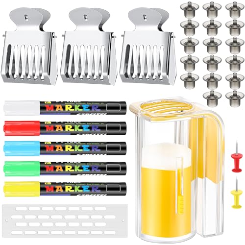 Yalikop 62 Pieces Queen Bee Marker Kit 1 Marking Bottle 5 Marking Pen 1 Beehive Entrance Door 50 Bee Keeping Platforms 3 Marker Clips 2 Push Pins Trap Beekeeper Supplies Tools(Yellow)