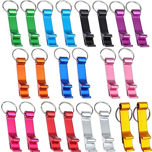 Mu Mianhua 22 Pack Aluminium Bierflesopener met Sleutelhanger Klassieke Mini Flesopeners Sleutels Collector Pocket Sleutelhanger Grappige Geschenken