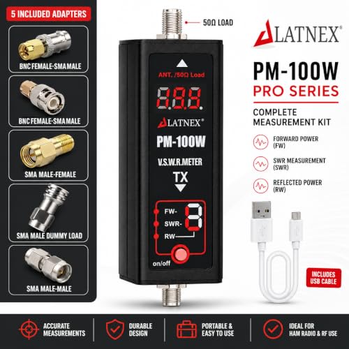 Image of LATNEX PM-100W Digital SWR Power Meter - 125-525MHz