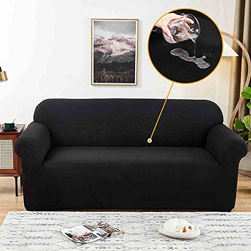 Housse de canapé extensible noire pour protéger le mobilier des enfants