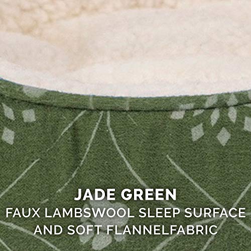 Furhaven Pet Bed For Dogs And Cats - Sherpa And Flannel Paw Décor Oval Cuddler Dog Bed With Removable Washable Cover And Pillow Cushion, Jade Green, Medium #TOP5