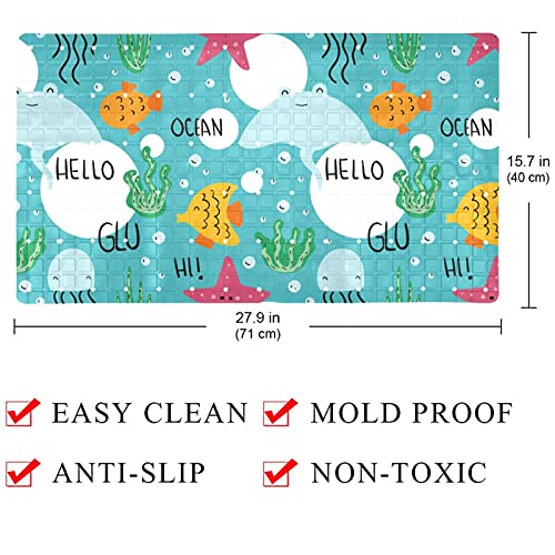 Alfombra de baño antideslizante Bennigiry de PVC de 15.7 x 27.9 pulgadas con ventosas 5